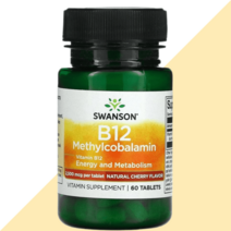 스완슨 B12 메틸코발라민 2500mcg 에너지 메타볼리즘 체리맛 60정, 상품