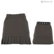 페라어스 여성용 골프 브라운 앞주름 스커트 ASBU4130F1