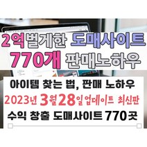 순수익 2억 벌게한 도매사이트 770개와 판매 노하우 (빠른 발송 + PDF 전자책), 서비스타입 B