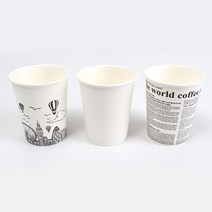 테이크아웃 종이컵 10온스 13온스 300ml 390ml 무지 인쇄 300개 1000개