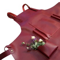 앰소 전문가용 주문제작 가죽앞치마, 블랙