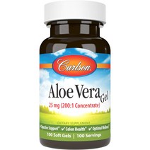 Carlson - Aloe Vera Gels 25 mg (200:1 Concentrate) Digestive Support Colon Health Optimal Wellne, 1