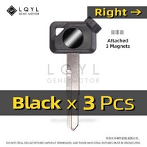 3Pcs 빈 키 오토바이 야마하 자석 도난 방지 잠금 VOX BWS JOG EVO ZR 50 100 125 4V VOX50 VINO EVO2 용 포경 교체, CHINA_3 PCS Right, 3개