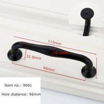 가구손잡이 서랍 문고리 원목가구 손잡이 가구 캐비닛 손잡이 및 검정색 주방 서랍 찬장, [11] 9001-96