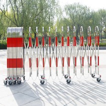 스테인레스 스틸 텔레스코픽 울타리 이동식 접이식 난간 학교 도로 건설 격리 휀스 자바라 바리게이트, 1.1x4m