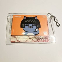 투명 카드 비닐 케이스 단추 지갑 고리 걸이 홀더 수납 휴대용 미니 파우치