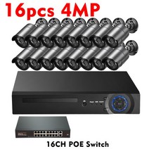 Gadinan 불릿 IP POE 보호 카메라 시스템 야외 스마트 홈 CCTV 레코드 감시 키트 H.265 NVR 32CH 8MP, 02 16pcs 4MP Cameras_01 8t