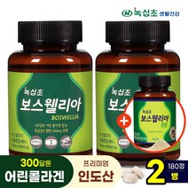 [녹십초] 보스웰리아 90정 보스웰릭산65% 300Da어린콜라겐함유, 90정/2병+분말65g(쿠팡단독한정), 2개