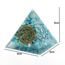 자수정 명상석 피라미드 원석 생명의 나무 오르곤 치유 크리스탈 생성기 오르곤 보호 도구, f 6x6cm