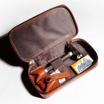 바르베로 파커 클래식면도기 소가죽 여행용 케이스