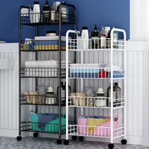 철제 다용도 이동식 바퀴달린 선반 트롤리 업소용 사무실 화장실 창고 수납 정리 보관, 3단 이동형 화이트