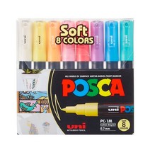미쯔비시) 유니 포스카 UNI POSCA 마카세트, 1M 8색/파스텔