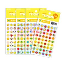 문구랑만들기랑 칭찬스티커 출석스티커 [꾸미기스티커] 그림스티커(4종 6매), NO.116 과일나라