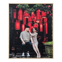 원목 무광 액자 사진 일체형 벽걸이 전용 라미네이팅 코팅 인화 출력 웨딩 결혼 가족, 라슨쥴 판넬 8절(272x394mm)