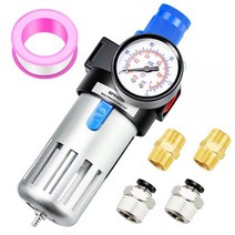 Tailonz Pneumatic 1.27cm NPT BFR4000 에어 필터 압력 레귤레이터 키트 0 ~ 145 Psi 툴 컴프레서 게이지 포함, 1/2”NPT