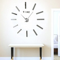 비투비월드 벽에붙이는 무소음 타임바 벽시계(실버), 단일옵션