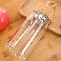[바보사랑] 뱀부 휴대용 티텀블러 / 300ml 거름망 유리물병, 상세 설명 참조