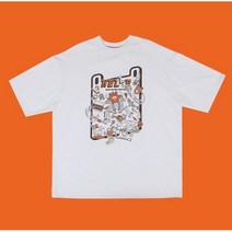 [미스터부우] 친환경소재 리사이클 할로윈 일러스트 반팔 티셔츠 (남녀공용 커플)