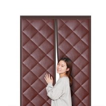방풍막 방한비닐커튼 난방커튼 현관방풍커튼 현관바람막이, 양문형120x220(브라운), 1개