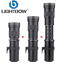 Lightdow 420-800mm F/8.3-16 슈퍼 망원 렌즈 수동 줌 렌즈 + T2 어댑터 링 캐논 DSLR 카메라 EF EF-S 마운, 협동사, 후지 XF