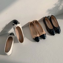 브링미[브링미슈1cm]에나멜 콤비 발레리나 리본플랫(3c)