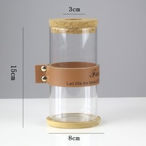 1+1 테라리움 유리병 유리꽃병창의 수배 유리 꽃병 투명 미경관 생태 어항 장식품 파인애플 수양 식물 꽃꽂이 공예품나무 트레이, 직통8*15+카세트+대나무 깔개