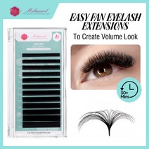 가닥속눈썹MILAMOD-이지 패닝 블루밍 프리미엄 내추럴 매트 소프트 볼륨 속눈썹 개별 연장 자동 1S 개화, 01 0.07mm_01 9mm, 01 D