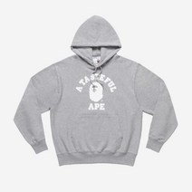 [정품] 베이프 x JJJ자운드 릴렉스드 클래식 컬리지 풀오버 후드 그레이 BAPE JJJJound Relaxed College Pullover Hoodie Grey 1062179