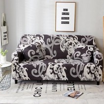 카페 소파 원목 인조가죽 쇼파 까페 의자2021 1/2/3/4 Seater 스트레치 격자 무늬 소파 슬리퍼 탄성, 34 34_01 1-Seat 90-140cm