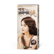 유한양행 매직브라이트 순 염색약 3종, 45호 갈색, 1개