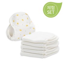 [무루땅콩기저귀] [무루]소형 1단계 체험세트(방수커버1장+땅콩기저귀5장), 기저귀커버사이즈:중형 / 기저귀커버종류:왕관