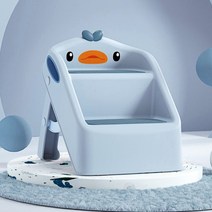 유아용 어린이 캐릭터 화장실 욕실 접이식 발디딤대 2단 다용도 계단 발판, 블루