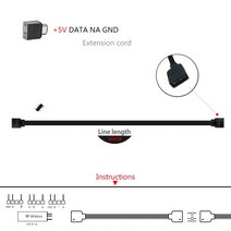 C.M 컴퓨터 VGA 부품 GEFORCE RTX LED 그래픽 카드 DIY 장식 플레이트 명판 라이트 프로그래밍 가능 ARGB, 11 Extension cord 300cm