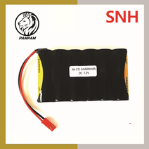 PORESO 7.2V AA 600mAh JST 빨강컨넥터 니카드 Ni-CD 수신기 RC 무선 RC카 배터리 탱크 몬스터 후이나 트럭 덤프 포크레인 RC카 건전지 충전지