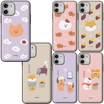 아이폰XS 용 iPhoneXS 안사주냥.. 2장의 카드 수납 범퍼 휴대폰 케이스