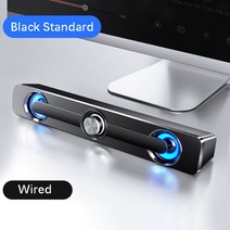 게이밍 스피커 사운드바 컴퓨터 PC 피시방 노트북 유선 2채널 화이트 B 무선 블루투스 바 스테레오 서브 우퍼베이스 서라운드 사운드 박스 전화 TV 태블릿, 협력사, USB 유선 블랙