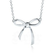 TIFFANY & Co. 티파니 목걸이 리본 펜던트 (미니) 타운 토크 실버 폴리쉬