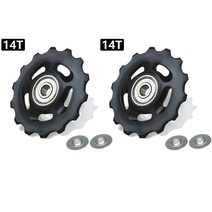 드레일러 울테그라 카본 mtb bike pulley jockey wheel pom 11t12t13t14t 베어링 자전거 리어 디레일러 풀리 롤러 시마노 sram용 리어 가이드, 2개 14t