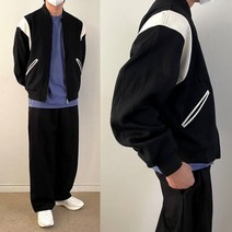 바시티 자켓 오버핏 블루종 스타디움 야구점퍼