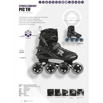 인라인스케이트성인용 바퀴달린신발 ROCES PIC TIF 이탈리아 캐주얼 성인 롤러 스케이트 브러시 스트리트 인라인 휠 단일 행, [03] 41, [01] 검은색
