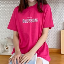 험블스튜디오 체리블라썸 레터링 여성 코튼 반팔티셔츠 4color