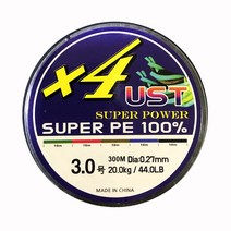 아싸낚시-UST 슈퍼파워 4합사 멀티 컬러 300m, 4합사 300m 3.0호