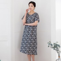 우일 여성 인견 패턴 반팔 원피스