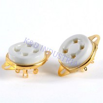 골드 플레이트 4 핀 세라믹 튜브 소켓 2A3 300B 71 80 베이스 기타 앰프 부품 DIY 피스, 01 Socket_01 Gold