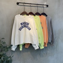 씨샵인더룸 / 두본 레터링 밑단 컷팅 맨투맨 4color