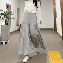 셔링찰랑롱스커트 기장긴 올사이즈 키큰녀 빅사이즈 에이라인 여름 롱스커트