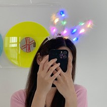 솜털 바니 LED머리띠 토끼머리띠 파티머리띠 페스티벌 소품 인증샷템 인스타감성, 화이트