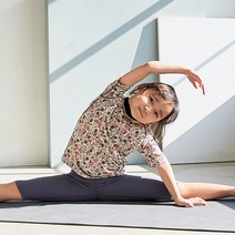 롤리핏 키즈요가복 플라워 스포츠 여름 아동반팔티