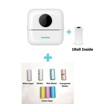 스티커 휴대용 2d 프린터 모바일 사진 미니 열전사 자체 접착 라벨 소기업용 인쇄기129800, X5 with 7Rolls