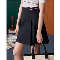 23SS [BRITISH CLASSIC]네이비 부분 플리츠 밴딩 스커트 HWSK3B312N3